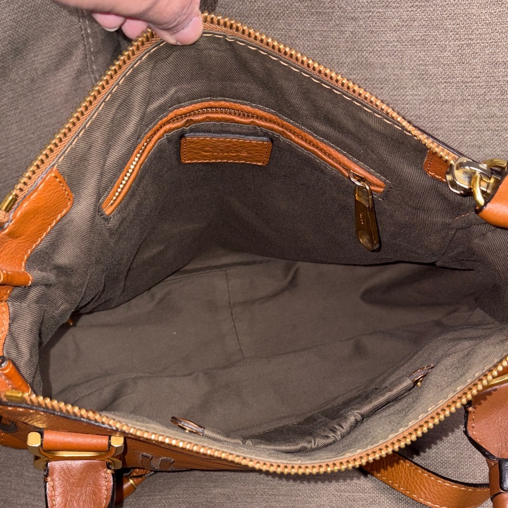 Chloe Marcie Medium Leather Satchel Crossbody Bag w/ Detachable Strap Authentic - Picture 7 of 10